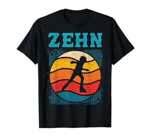 10. Geburtstag Inline Skater Retro Rollerblading Jungs Kind T-Shirt von Coole Inlineskating Geburtstag Junge Kinder Design