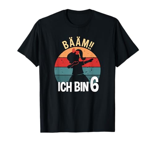 Kinder Mädchen Tanzen Bääm Ich bin 6 Jahre Dab Geburtstag T-Shirt von Coole Kindergeburtstag Dabbing Motto Geschenkidee
