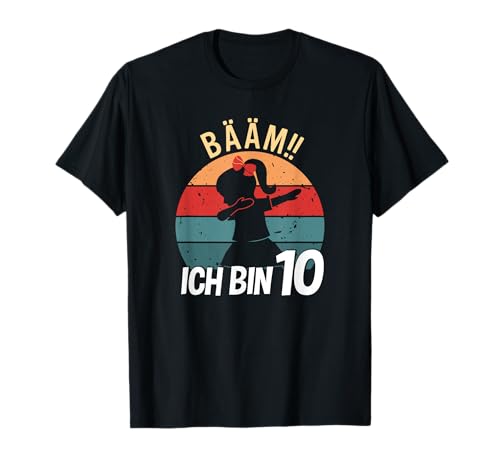 Mädchen Tanzen Bääm Ich bin 10 Jahre Dab Geburtstag Party T-Shirt von Coole Kindergeburtstag Dabbing Motto Geschenkidee