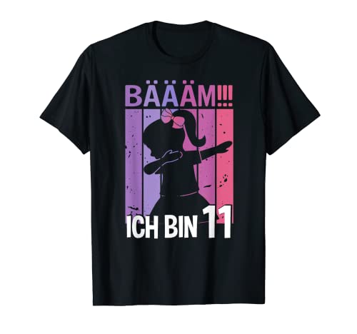 Mädchen Tanzen Bääm Ich bin 11 Jahre Dab Geburtstag T-Shirt von Coole Kindergeburtstag Dabbing Motto Geschenkidee