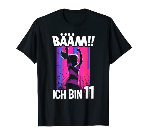 Mädchen Tanzen Bääm Ich bin 11 Jahre Dab Geburtstag T-Shirt von Coole Kindergeburtstag Dabbing Motto Geschenkidee