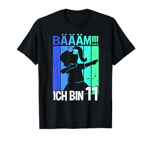 Mädchen Tanzen Bääm Ich bin 11 Jahre Dab Geburtstag T-Shirt von Coole Kindergeburtstag Dabbing Motto Geschenkidee