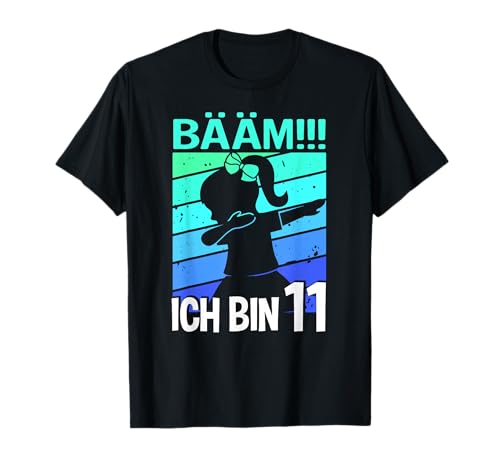 Mädchen Tanzen Bääm Ich bin 11 Jahre Dab Geburtstag T-Shirt von Coole Kindergeburtstag Dabbing Motto Geschenkidee