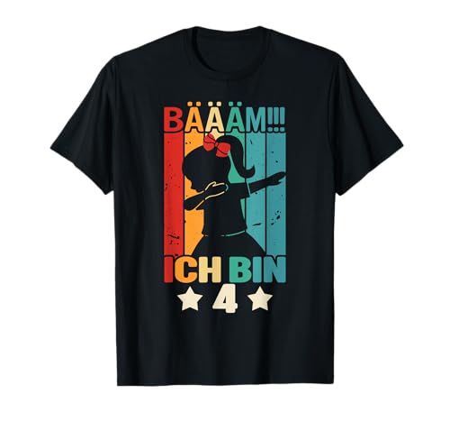 Mädchen Tanzen Bääm Ich bin 4 Jahre Dab Geburtstag T-Shirt von Coole Kindergeburtstag Dabbing Motto Geschenkidee