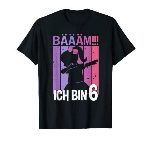 Mädchen Tanzen Bääm Ich bin 6 Jahre Dab Geburtstag T-Shirt von Coole Kindergeburtstag Dabbing Motto Geschenkidee