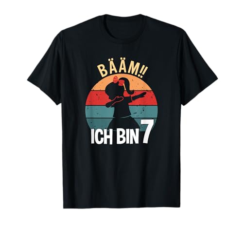 Mädchen Tanzen Bääm Ich bin 7 Jahre Dab Geburtstag T-Shirt von Coole Kindergeburtstag Dabbing Motto Geschenkidee