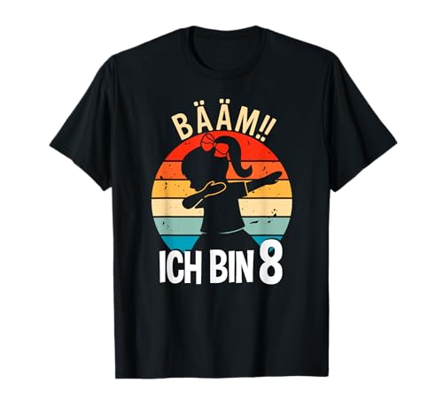 Mädchen Tanzen Bääm Ich bin 8 Jahre Dab Geburtstag T-Shirt von Coole Kindergeburtstag Dabbing Motto Geschenkidee