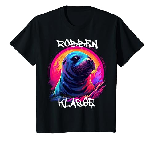 Kinder Coole Robbe für Robbenklasse Grundschule, Klassentier T-Shirt von Coole Klassenshirts mit Maskottchen, Grundschüler