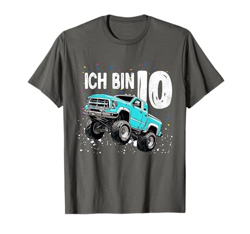 10 Jahre 10. Geburtstag Junge Mädchen Monster Truck T-Shirt von Coole Monster Truck Geburtstag Jungen Geschenke