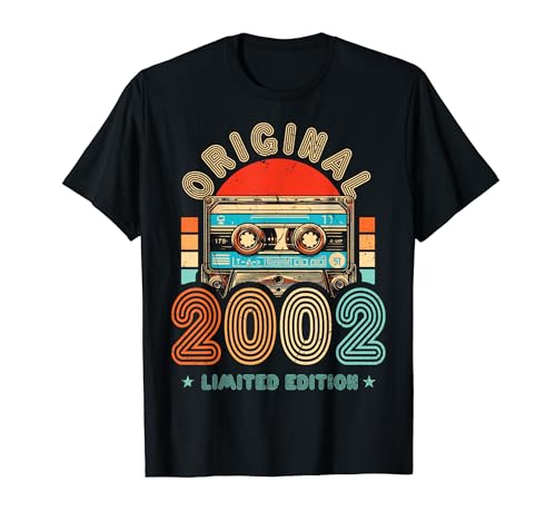 22.Geburtstag Original Männer Frauen Vintage Jahrgang 2002 T-Shirt von Coole Original Jahrgang Geschenke Geburtstag 2024