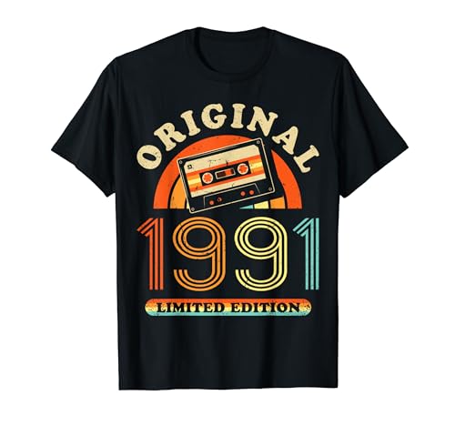 33.Geburtstag Original Männer Frauen Vintage Jahrgang 1991 T-Shirt von Coole Original Jahrgang Geschenke Geburtstag 2024