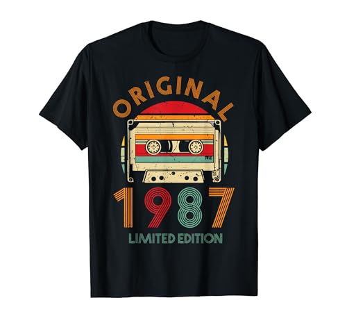 37.Geburtstag Original Männer Frauen Vintage Jahrgang 1987 T-Shirt von Coole Original Jahrgang Geschenke Geburtstag 2024