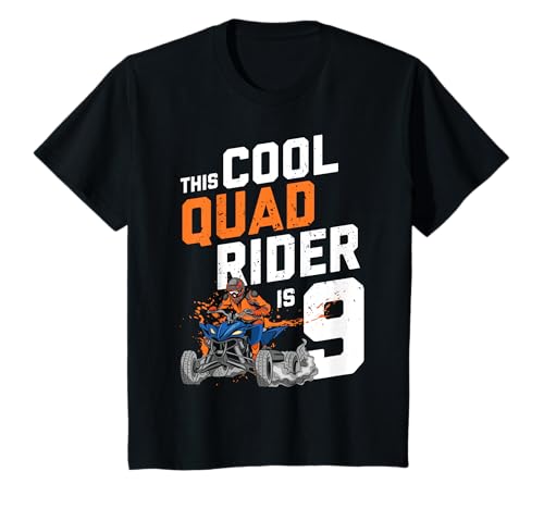Kinder 9. Geburtstag Geschenk Quad Fahrer ATV 4x4 Jungs Kinder T-Shirt Kinder 9. Geburtstag Geschenk Quad Fahrer ATV 4x4 Jungs Kinder T-Shirt von Coole Quad Fahrer Allrad Geburtstag Geschenke