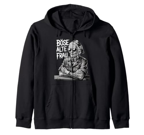 Böse Alte Frau - Motorrad Rocker Bike Spruch Geschenk Damen Kapuzenjacke von Coole Rocker Oma Biker Frauen Sprüche Damenshirt