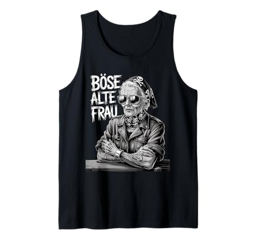Böse Alte Frau - Motorrad Rocker Bike Spruch Geschenk Damen Tank Top von Coole Rocker Oma Biker Frauen Sprüche Damenshirt