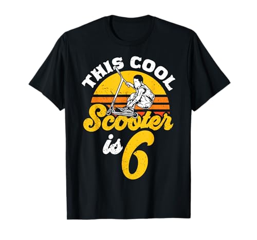 6. Geburtstag Geschenk Roller Fahrer Scooter Jungs Kinder T-Shirt von Coole Roller Fahrer Scooter Geburtstag Geschenke