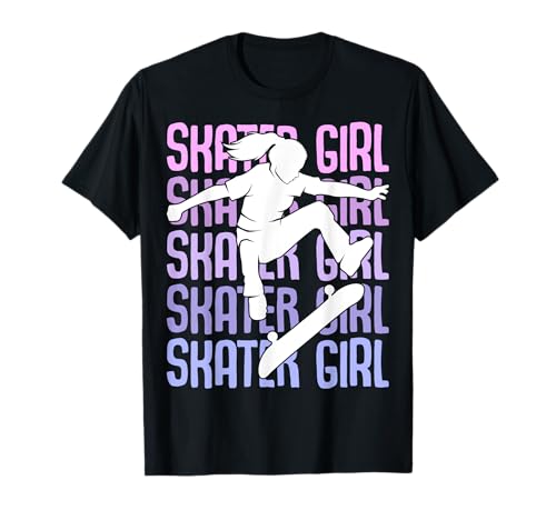 Skater Girl Skateboard Mädchen Skateboard Kinder T-Shirt von Coole Skateboard & Skater Motiv Geschenkideen