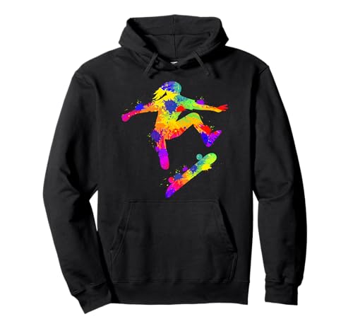 Skater Girl Skateboard Skateboarder Mädchen Pullover Hoodie von Coole Skateboard & Skater Motiv Geschenkideen