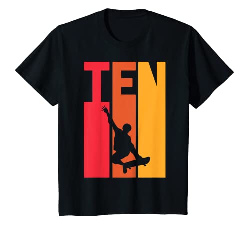 Kinder 10. Geburtstag Geschenk Jungs Kinder Skater Skateboard Fan T-Shirt von Coole Skater Geburtstag Geschenke Jungen Kinder