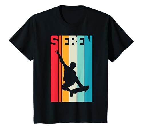 7. Geburtstag Geschenk Jungs Kinder Skater Skateboard Fan T-Shirt von Coole Skater Geburtstag Geschenke Jungen Kinder