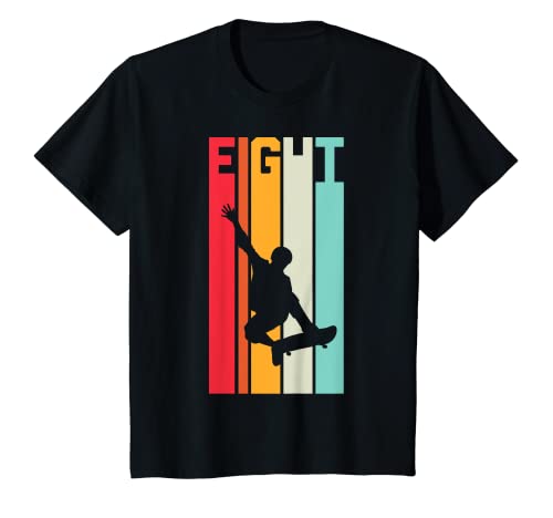 Kinder 8. Geburtstag Geschenk Jungs Kinder Skater Skateboard Fan T-Shirt von Coole Skater Geburtstag Geschenke Jungen Kinder