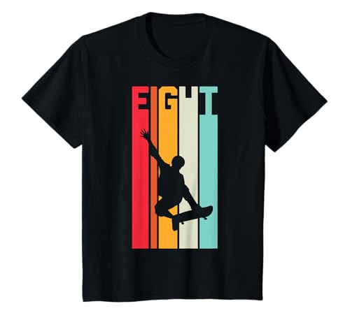 8. Geburtstag Geschenk Jungs Kinder Skater Skateboard Fan T-Shirt von Coole Skater Geburtstag Geschenke Jungen Kinder