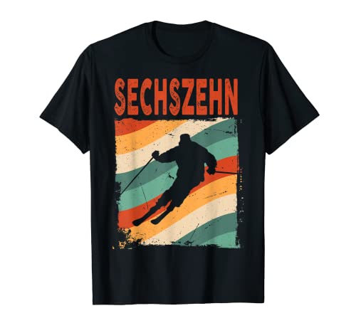 16. Geburtstag Geschenk Jungs Teenager Vintage Ski Fahrer T-Shirt von Coole Ski Geburtstagsgeschenke für Jungen Kinder