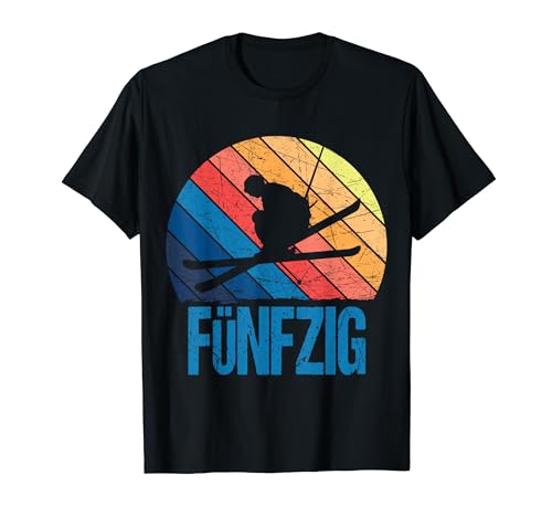 50. Geburtstag Geschenk Jungs Cooles Vintage Ski Fahrer T-Shirt von Coole Ski Geburtstagsgeschenke für Jungen Kinder