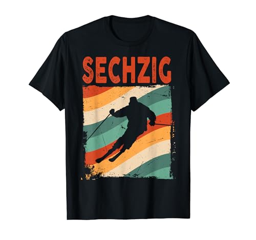 60. Geburtstag Geschenk Jungs Cooles Vintage Ski Fahrer T-Shirt von Coole Ski Geburtstagsgeschenke für Jungen Kinder