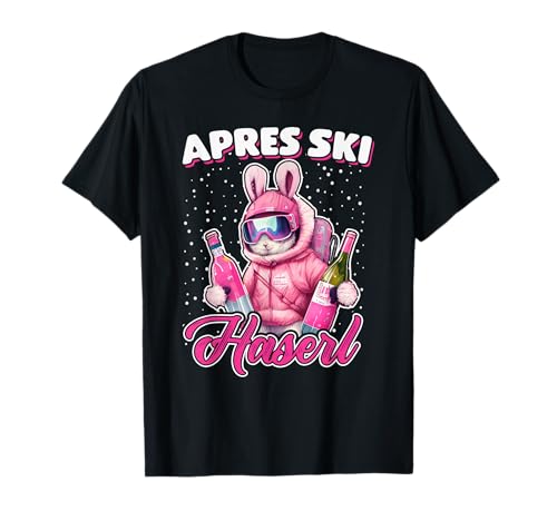 Apres Ski Rabbit Skihaserl Damen Party Crew T-Shirt von Coole Skifahren Apres Ski Wintersport Geschenke