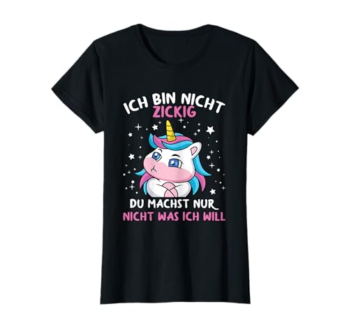Ich Bin Nicht Zickig Lustiges Einhorn Mädchen Zicke T-Shirt von Coole Sprüche Für Zicken