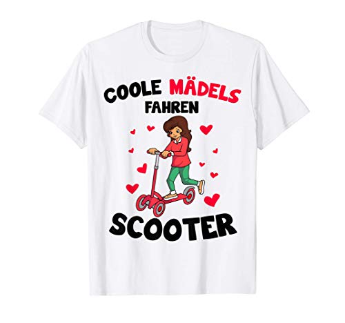 Coole Mädels fahren Scooter Kinderscooter Tretroller Mädchen T-Shirt von Coole Tretroller & Scooter Motiv Geschenkideen