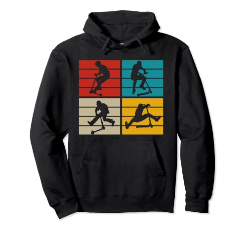 Stunt Scooter Roller Retro Tretroller Jungen Kinder Pullover Hoodie von Coole Tretroller & Scooter Motiv Geschenkideen