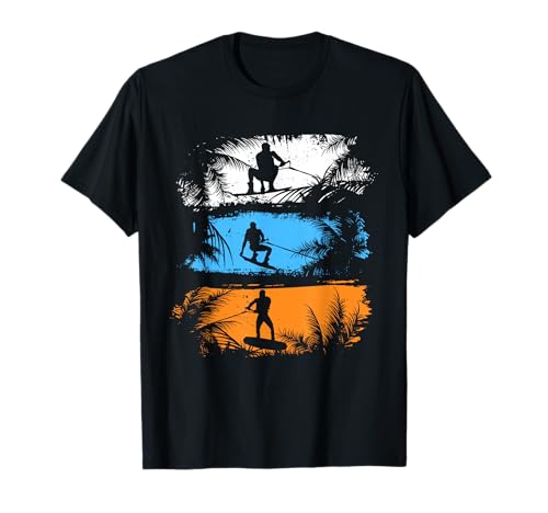 Herren Wakeboard Wakeboarder Retro Wakeboarding Wakeboarden T-Shirt von Coole Wakeboarding und Wakeboard Motive