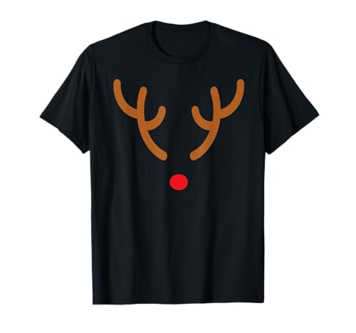 Weihnachten Rudolf Rentier Geweih Rote Nase T-Shirt von Geschenkideen zu Weihnachten von Be-Sign