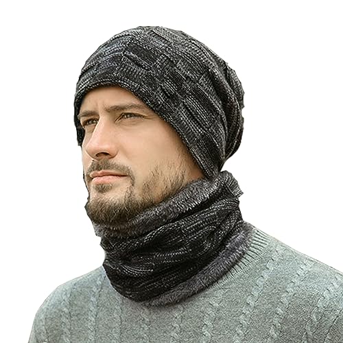 Cooleep Herren Beanie Winter Mütze Schal Set Thermo Wintermütze Strickmützen für Herren & Damen von Cooleep