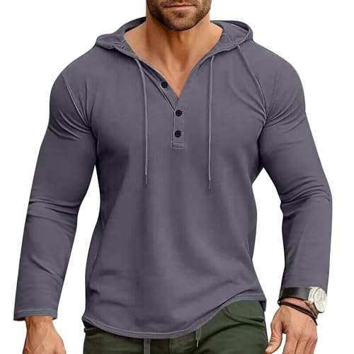 Cooleep Herren Kapuzenpullover Hoodie Langarm Sweatshirt Langarmshirt Hoody für Männer Mit Kapuze Grau L von Cooleep