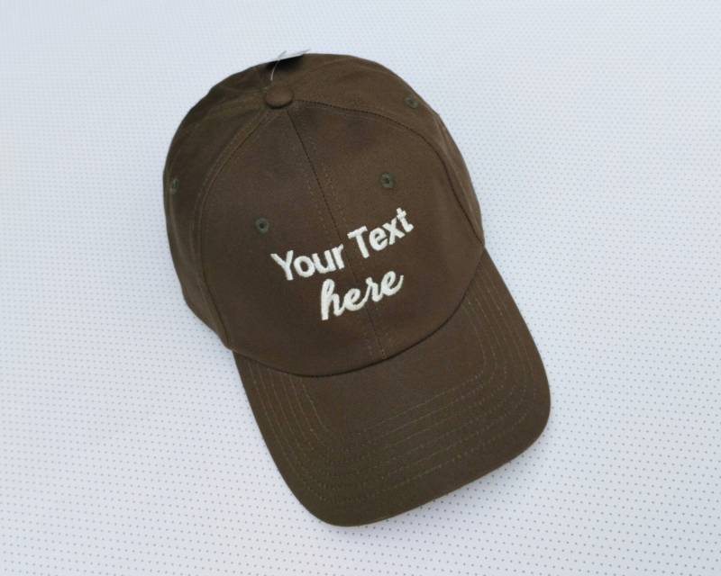 Ihr Text Hier | Initiale Oder Name Stickmaschine Verstellbare Baseballkappe Baumwollköper von Coolembroideredgifts