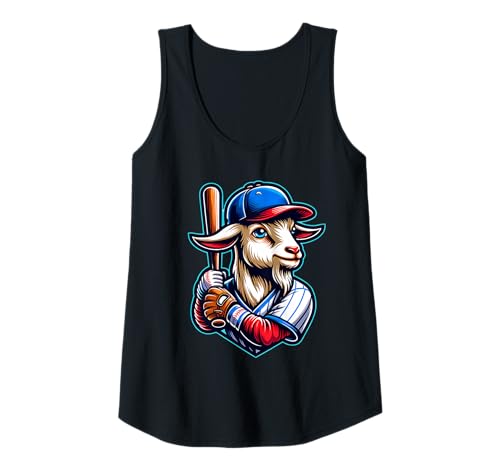 Damen Baseball Ziege Baseballspieler Ziegenliebhaber Tank Top Damen Baseball Ziege Baseballspieler Ziegenliebhaber Tank Top von Cooler Baseball Catcher Pitcher Sport Spaß Ziege