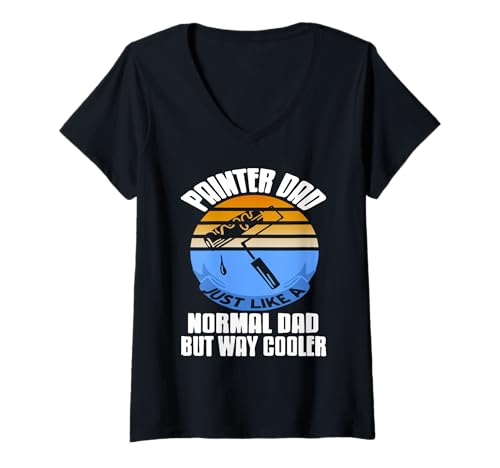 Damen Maler Papa Wie EIN Vater Nur Retro Cooler Spruch T-Shirt mit V-Ausschnitt Damen Maler Papa Wie EIN Vater Nur Retro Cooler Spruch T-Shirt mit V-Ausschnitt von Cooler Farbroller Malerwitz Für Väter