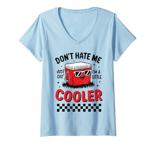 Damen Lustige Cartoon-Sonnenbrille, Grill, Camping, Witz, Outdoor-Spaß T-Shirt mit V-Ausschnitt Damen Lustige Cartoon-Sonnenbrille, Grill, Camping, Witz, Outdoor-Spaß T-Shirt mit V-Ausschnitt von Cooler Joke BBQ Camping Funny Cartoon Humor Shirt