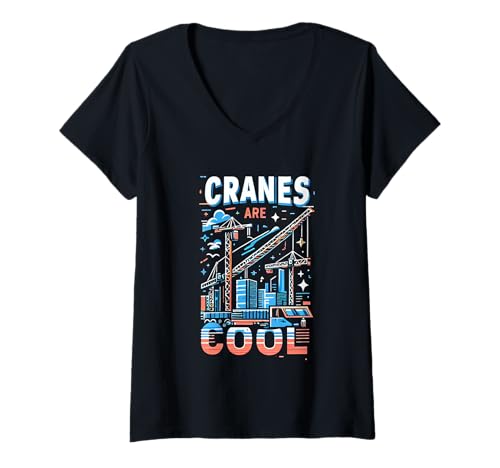 Damen Cranes Are Cool Bediener Schwerer Maschinen |||- T-Shirt mit V-Ausschnitt Damen Cranes Are Cool Bediener Schwerer Maschinen |||- T-Shirt mit V-Ausschnitt von Cooler Kranführer