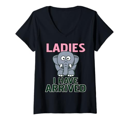 Damen Lustiger Elefantenbaby Humor Tierliebhaber T-Shirt mit V-Ausschnitt Damen Lustiger Elefantenbaby Humor Tierliebhaber T-Shirt mit V-Ausschnitt von Cooler Safari Spaß Für Tierfreunde