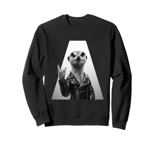 Retro Lustiges Erdmännchen Rock Musik Geschenk Mann Kinder Sweatshirt von Cooles Erdmännchen Funny Outfit Frauen Männer Kind