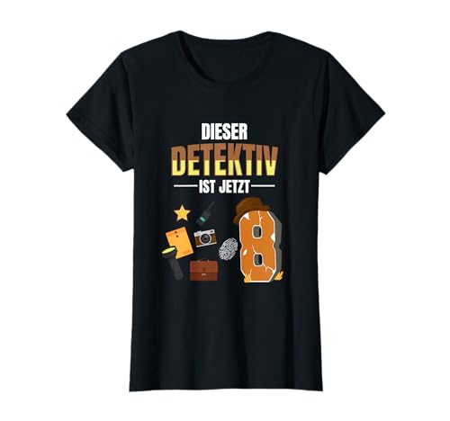 Dieser Detektiv Ist Jetzt 8 - Detektiv 8. Geburtstag Kinder T-Shirt Dieser Detektiv Ist Jetzt 8 - Detektiv 8. Geburtstag Kinder T-Shirt von Cooles Geburtstag Detektiv Kinder Kostüm Lupe
