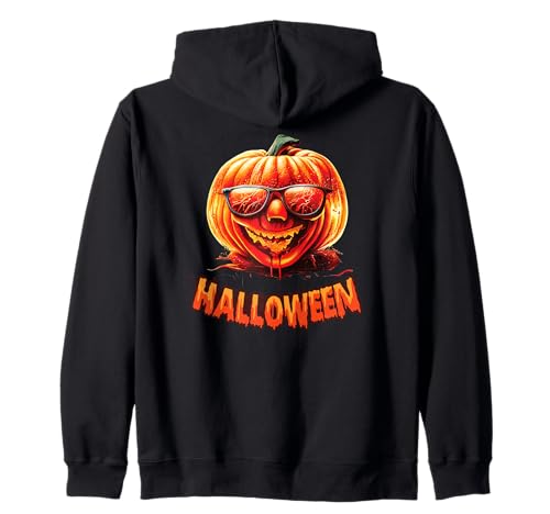 Lustiges Halloween Kostüm Kürbis Gesicht Herren Damen Kapuzenjacke von Cooles Kostüm Halloween Blut Fasching Karneval