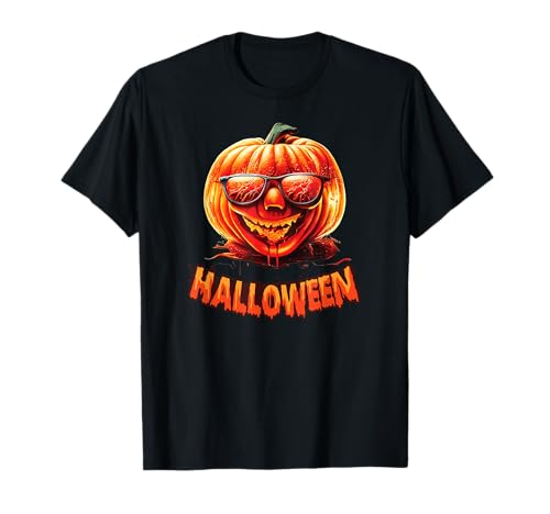 Lustiges Halloween Kostüm Kürbis Gesicht Herren Damen T-Shirt von Cooles Kostüm Halloween Blut Fasching Karneval