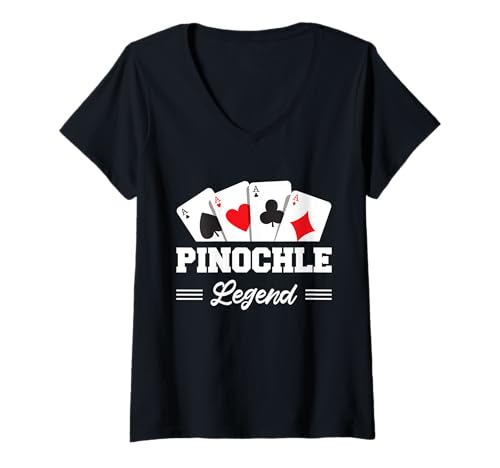 Damen Pinochle Kartenspiele - Pinochle Gruppe - Karten Turnier T-Shirt mit V-Ausschnitt von Cooles Pinochle Karten Outfit