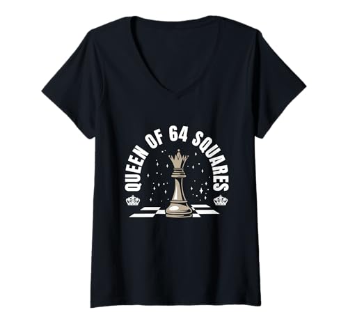 Damen Denksport Strategiespiel Schachfigur Dame Schach T-Shirt mit V-Ausschnitt Damen Denksport Strategiespiel Schachfigur Dame Schach T-Shirt mit V-Ausschnitt von Cooles Schach Design Für Anfänger und Profis