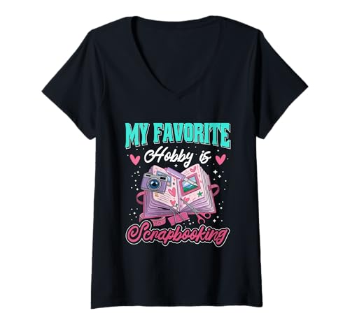 Damen Scrapbook Arbeitsset - Lustiges Hobby Scrapbooking T-Shirt mit V-Ausschnitt Damen Scrapbook Arbeitsset - Lustiges Hobby Scrapbooking T-Shirt mit V-Ausschnitt von Cooles Scrapbook Einklebebuch Sammelalbum Design